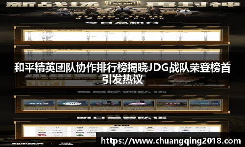 和平精英团队协作排行榜揭晓JDG战队荣登榜首引发热议