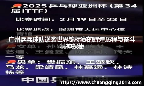 广州乒乓球队逆袭世界锦标赛的辉煌历程与奋斗精神探秘