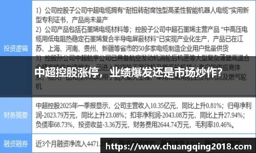 中超控股涨停，业绩爆发还是市场炒作？