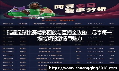 瑞超足球比赛精彩回放与直播全攻略，尽享每一场比赛的激情与魅力
