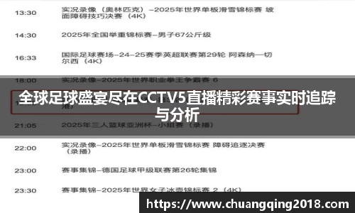 全球足球盛宴尽在CCTV5直播精彩赛事实时追踪与分析