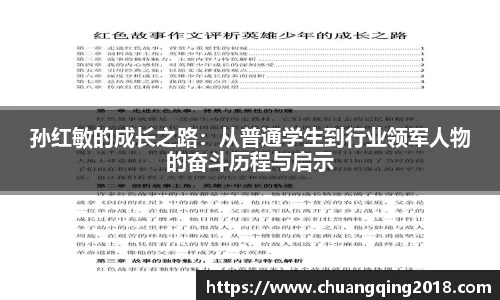 孙红敏的成长之路：从普通学生到行业领军人物的奋斗历程与启示